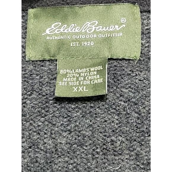 Men's Eddie Bauer Gray Wool Blend Quarter Zip Sweater XXL - Picture 3 of 4